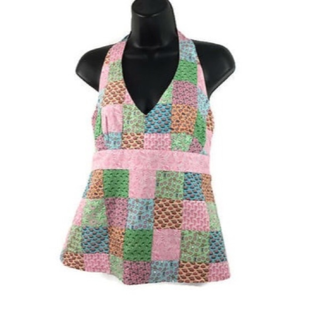 Vineyard Vines Patchwork Vineyard Haven Halter Top